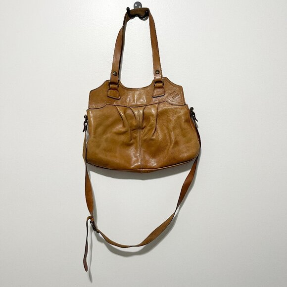 Patricia Nash Womens Napoli Leather Satchel Purse Brown Distressed Boho Western - Picture 1 of 16